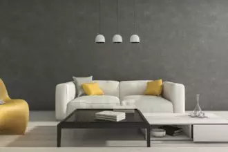 3d rendering loft minimal room with good design furniture