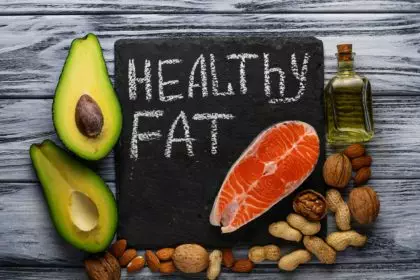 Healthy fat salmon, avocado, oil, nuts