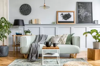 Stylish interior design of living room
