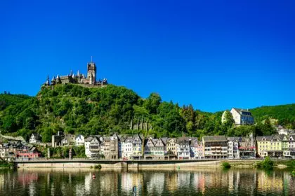 Town of Cochem with the imperial Castle. Historic european castle