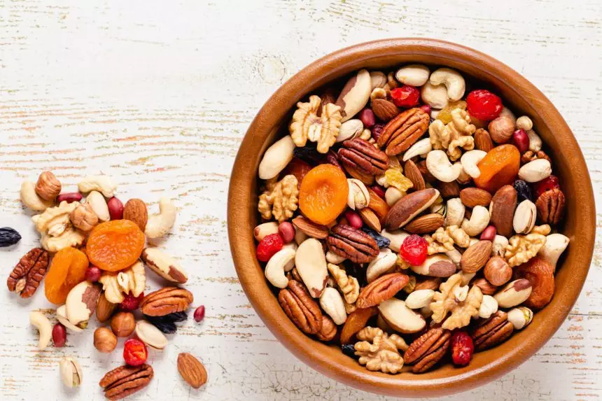 Healthy Snack of Nuts and Dried Fruit