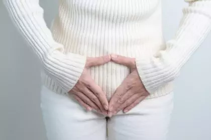 Woman having Stomach pain. Ovarian and Cervical cancer