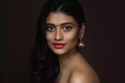 Portrait of Indian woman with beautiful makeup and hairstyle